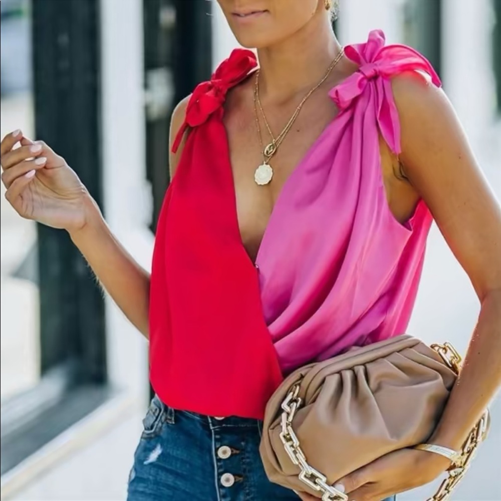 Gathered Cross Front Blouse